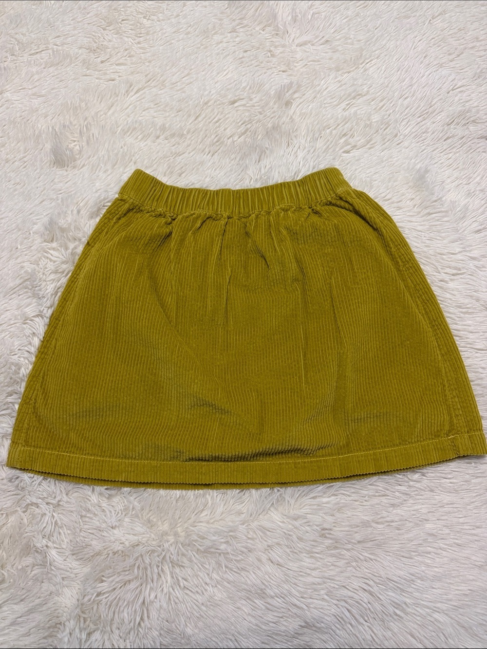 American Eagle Outfitters Mustard Green Corduroy Mini Skirt